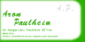 aron paulheim business card